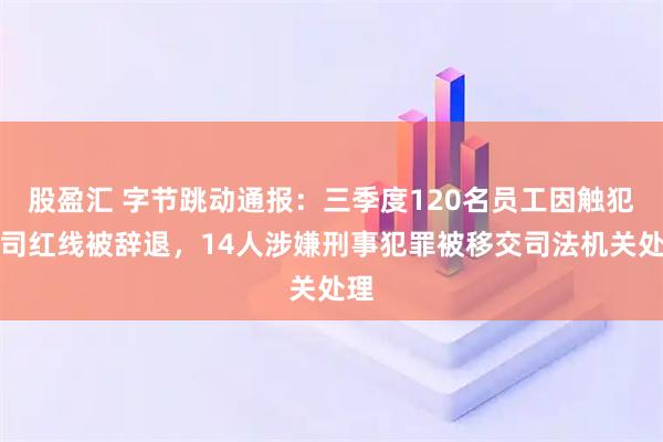 股盈汇 字节跳动通报：三季度120名员工因触犯公司红线被辞退，14人涉嫌刑事犯罪被移交司法机关处理